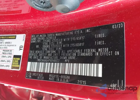 2023 Toyota Corolla Cross Le z USA, uszkodzony, nr VIN 7MUCAAAG4PV048822